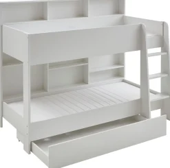 Relita Etagenbett »Sely, viel Funktion auf kleinem Raum, 2 Liegeflächen, modernes Design« viele Regalfächer an der Bettrückseite, inkl. Schublade auf Rollen,viel Stauraum, pflegeleichte Melamin Oberfläche, 3 Farben zur Wahl