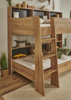 Relita Etagenbett »Sway« 2 Liegeflächen, mit Leiter, rückseitige Regale