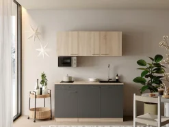 RESPEKTA Pantryküche »Ingrid, inkl. Mikrowelle« zerlegt, wahlweise mit Kühlschrank, Soft-Close-Funktion, Breite 150 cm