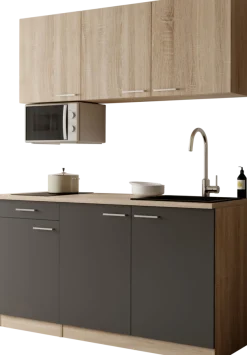 RESPEKTA Pantryküche »Ingrid, inkl. Mikrowelle« zerlegt, wahlweise mit Kühlschrank, Soft-Close-Funktion, Breite 150 cm