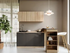 RESPEKTA Pantryküche »Ingrid, inkl. Tresentisch« zerlegt, wahlweise mit Kühlschrank, Soft-Close-Funktion, Breite 150 cm
