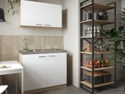 RESPEKTA Pantryküche »Merle« Breite 100 cm, Soft-Close, Spülenabdeckung mit Edelstahlkochmulde