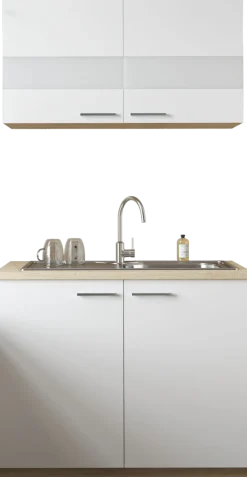 RESPEKTA Pantryküche »Merle« Breite 100 cm, mit Soft-Close Funktion, Edelstahlspüle BALTIMORE