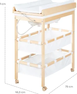 roba® Bade- und Wickelregal »Baby Pool, natur« bis 15 kg inkl. Wickelauflage weiß 47 cm