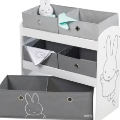 roba® Kinderregal »miffy®, grau« inklusive 5 Stoffboxen in 2 Größen