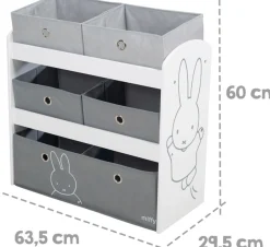 roba® Kinderregal »miffy®, grau« inklusive 5 Stoffboxen in 2 Größen