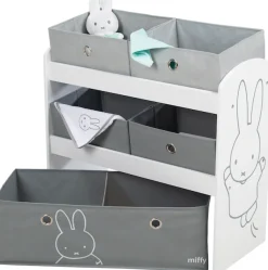 roba® Kinderregal »miffy®, grau« inklusive 5 Stoffboxen in 2 Größen