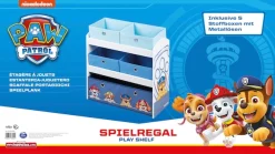roba® Kinderregal »PAW Patrol, weiß« inklusive 5 Stoffboxen in 2 Größen