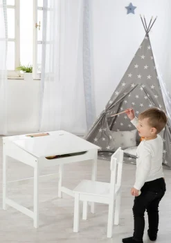roba® Kinderschreibtisch »Schulpult, weiß« inkluisve Stuhl