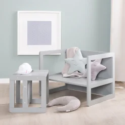 roba® Kindersitzgruppe »3in1, grau« als Wendehocker mit 3 verschiedenen Höhen verwendbar