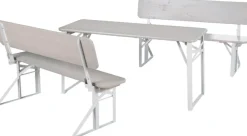 roba® Kindersitzgruppe »Outdoor Party-Garnitur für Kinder, grau lasiert, aus Holz« 3 Stk. tlg. mit Lehne