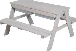 roba® Kindersitzgruppe »Picknick for 4 Outdoor + mit Spielwannen, Grau« Set,mit abgerundeten Ecken; inklusive Sitzauflagen Â»Little StarsÂ«