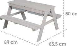 roba® Kindersitzgruppe »Picknick for 4 Outdoor + mit Spielwannen, Grau« Set,mit abgerundeten Ecken; inklusive Sitzauflagen Â»Little StarsÂ«