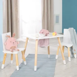 roba® Kindersitzgruppe »Sitzgruppe mit Aufbewahrungsnetz, weiß« aus Holz