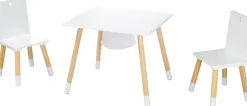 roba® Kindersitzgruppe »Sitzgruppe mit Aufbewahrungsnetz, weiß« aus Holz