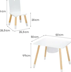 roba® Kindersitzgruppe »Sitzgruppe mit Aufbewahrungsnetz, weiß« aus Holz