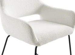 SalesFever Armlehnstuhl »Komfortabler Esszimmerstuhl mit Stil« () Bezug in moderner Bouclé Optik