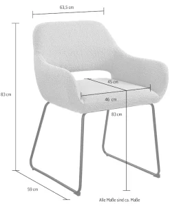 SalesFever Armlehnstuhl »Komfortabler Esszimmerstuhl mit Stil« () Bezug in moderner Bouclé Optik
