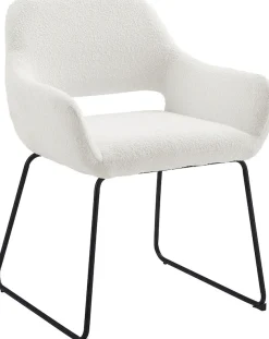 SalesFever Armlehnstuhl »Komfortabler Esszimmerstuhl mit Stil« () Bezug in moderner Bouclé Optik