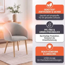 SalesFever Armlehnstuhl »Komfortabler Esszimmerstuhl mit Stil« (Set) 2 Stk.Oeko-Tex zertifiziert und PFC-frei