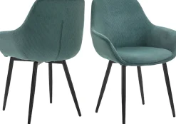 SalesFever Armlehnstuhl »Komfortabler Esszimmerstuhl im zeitlosen Design« (Set) 2 Stk.Bezug in Cord-Optik