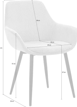 SalesFever Armlehnstuhl »Komfortabler Esszimmerstuhl im zeitlosen Design« (Set) 2 Stk.Bezug in Cord-Optik