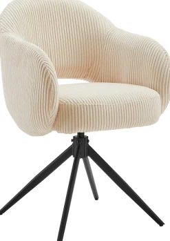 SalesFever Armlehnstuhl »Manchester Cord-Bezug« () 1 Stk.Esszimmerstuhl mit 360° Drehfunktion und Taschenfederkern
