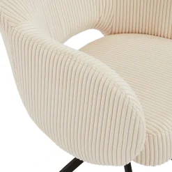 SalesFever Armlehnstuhl »Manchester Cord-Bezug« () 1 Stk.Esszimmerstuhl mit 360° Drehfunktion und Taschenfederkern