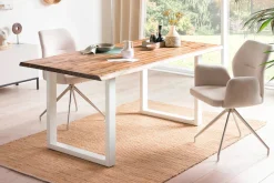 SalesFever Baumkantentisch »Tisch mit Baumkante im Natur-Look« Metall triff Akazie