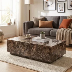 SalesFever Couchtisch »Almeria Beistelltisch: Stilvoller Tisch 120/75 cm« rechteckig 120x75 cm, in Marmoroptik foliert