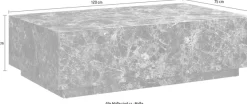 SalesFever Couchtisch »Almeria Beistelltisch: Stilvoller Tisch 120/75 cm« rechteckig 120x75 cm, in Marmoroptik foliert