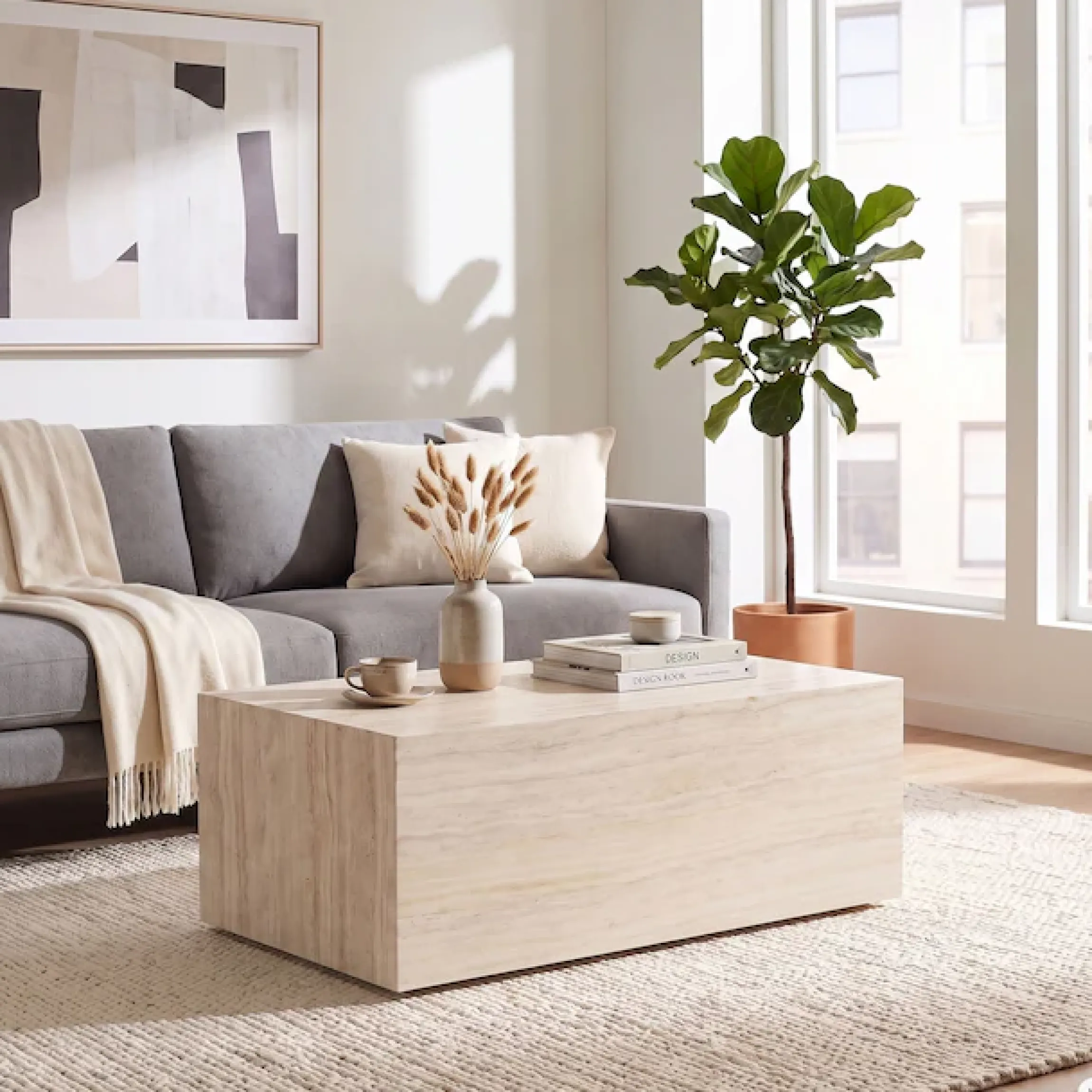 SalesFever Couchtisch »Almeria Wohnzimmertisch Stilvoller Beistelltisch 90/60 cm« Eleganz trifft Funktionalität: 90x60cm, Marmoroptik-Folierung