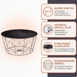 SalesFever Couchtisch »Caorle Coffeetable: Harmonisches Wohnambiente« Stilvolles Korbgestell