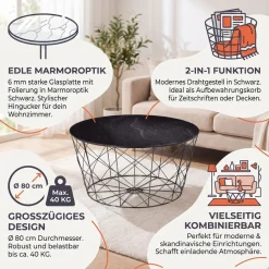 SalesFever Couchtisch »Caorle Coffeetable: Harmonisches Wohnambiente« Stilvolles Korbgestell
