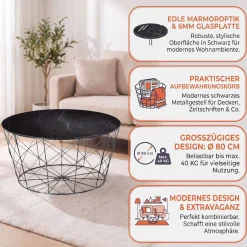 SalesFever Couchtisch »Caorle Coffeetable: Harmonisches Wohnambiente« Stilvolles Korbgestell