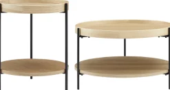 SalesFever Couchtisch »Chicago Couchtisch-Set rund 2-teilig mit 2 Ablageflächen« Set, 2 Stk. tlg. Moderner Wohnzimmertisch mit zusätzlichem Stauraum