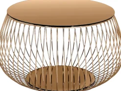 SalesFever Couchtisch »Coffeetable: Stilvolle Wohnzimmer-Ergänzung« Kristallklare Eleganz mit Marmoroptik, rosegoldfarben