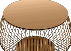 SalesFever Couchtisch »Coffeetable: Stilvolle Wohnzimmer-Ergänzung« Kristallklare Eleganz mit Marmoroptik, rosegoldfarben