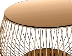 SalesFever Couchtisch »Coffeetable: Stilvolle Wohnzimmer-Ergänzung« Kristallklare Eleganz mit Marmoroptik, rosegoldfarben