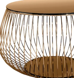 SalesFever Couchtisch »Coffeetable: Stilvolle Wohnzimmer-Ergänzung« Kristallklare Eleganz mit Marmoroptik, rosegoldfarben