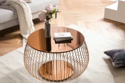 SalesFever Couchtisch »Coffeetable: Stilvolle Wohnzimmer-Ergänzung« Kristallklare Eleganz mit Marmoroptik, rosegoldfarben
