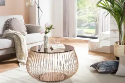 SalesFever Couchtisch »Coffeetable: Stilvolle Wohnzimmer-Ergänzung« Kristallklare Eleganz mit Marmoroptik, rosegoldfarben