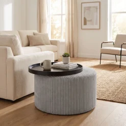 SalesFever Couchtisch »Coffeetable für gemütliche Abende« Bezug in moderner Cord-Optik