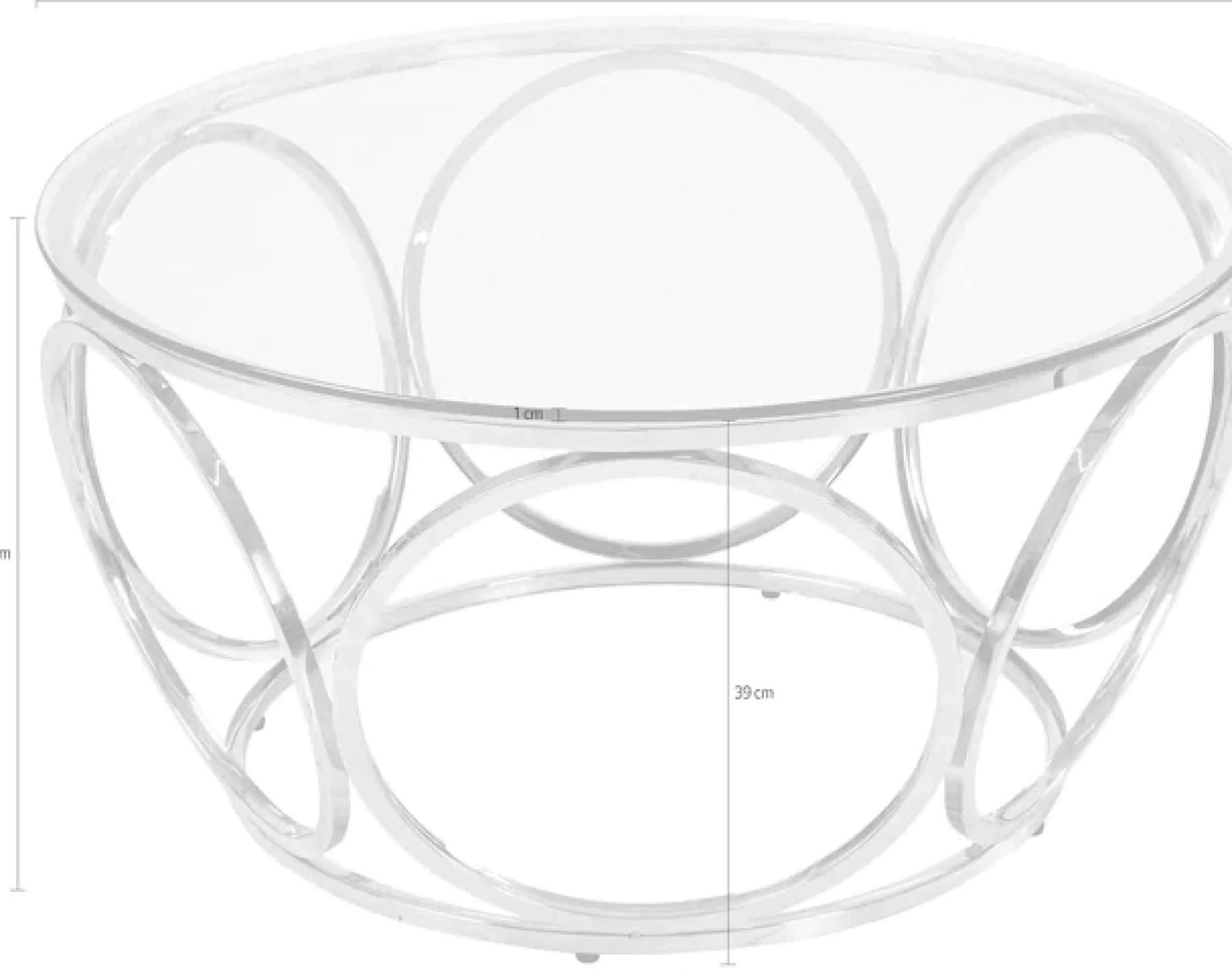 SalesFever Couchtisch »Couchtisch im eleganten Stil« mit Design-Gestell aus Stainless Steel