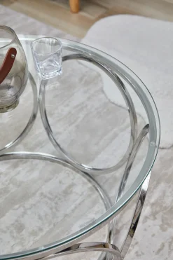 SalesFever Couchtisch »Couchtisch im eleganten Stil« mit Design-Gestell aus Stainless Steel
