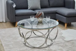 SalesFever Couchtisch »Couchtisch im eleganten Stil« mit Design-Gestell aus Stainless Steel