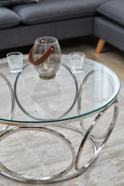 SalesFever Couchtisch »Couchtisch im eleganten Stil« mit Design-Gestell aus Stainless Steel