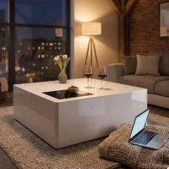 SalesFever Couchtisch »Couchtisch mit Stil« Schwarzglas Quadrat: Eleganlt
