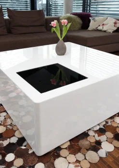 SalesFever Couchtisch »Couchtisch mit Stil« Schwarzglas Quadrat: Eleganlt