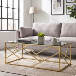 SalesFever Couchtisch »Glastisch mit stilvoller Eleganz« Edelstahlgestell - rostfrei und langlebig